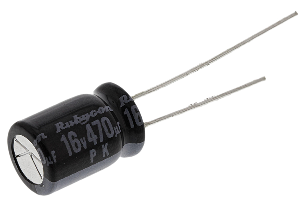 Rubycon 470μF Aluminium Electrolytic Capacitor 16V dc, Radial, Through Hole - 16PK470MEFC8X11.5
