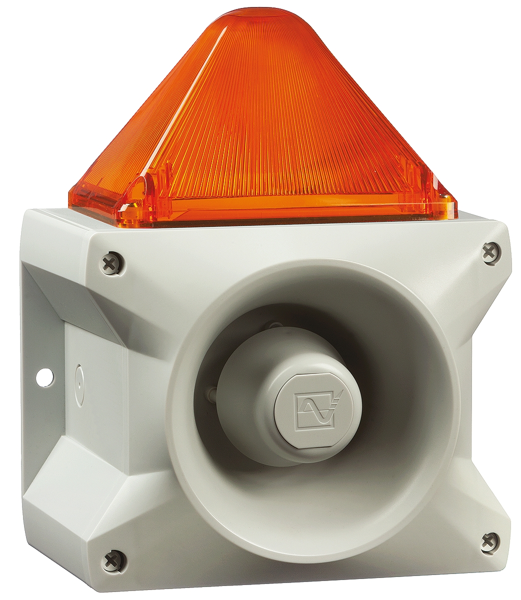 Pfannenberg PA X 10-10 Series Amber Sounder Beacon, 230 V ac, Base Mount, 110dB at 1 Metre