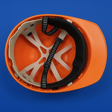 E‑Pro Safety Helmet, Orange ABS, Clip-Lock S1, Chin Strap
