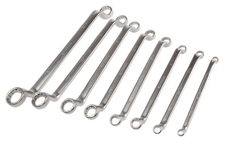 2m8t Bahco 8-Piece Spanner Set, 6 x 7 To 20 x 22 mm, Alloy Steel