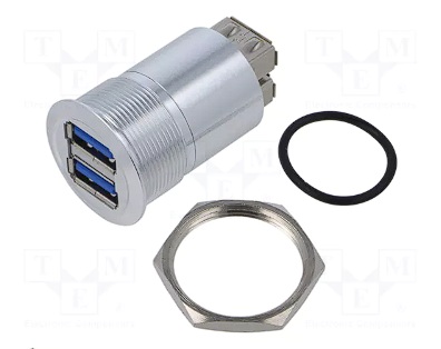 E-Pro Metal USB Panel Jack Double USB 3.0 Head Female A Back Male A