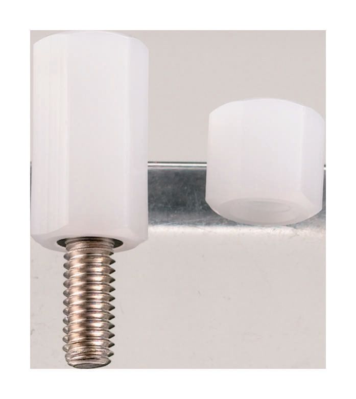 Mac 8 Standoff M2, 3 mm Body, Brass, Polyoxymethylene
