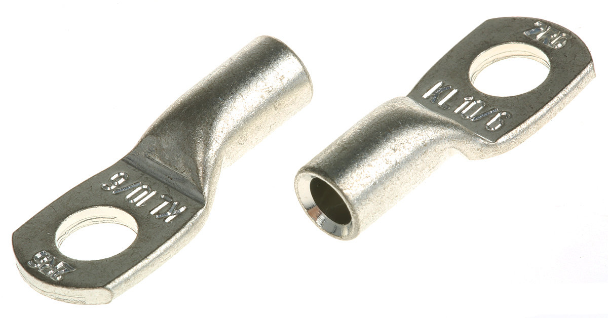 Klauke Uninsulated Ring Terminal, M6 Stud Size 8 AWG Wire Size, Grey