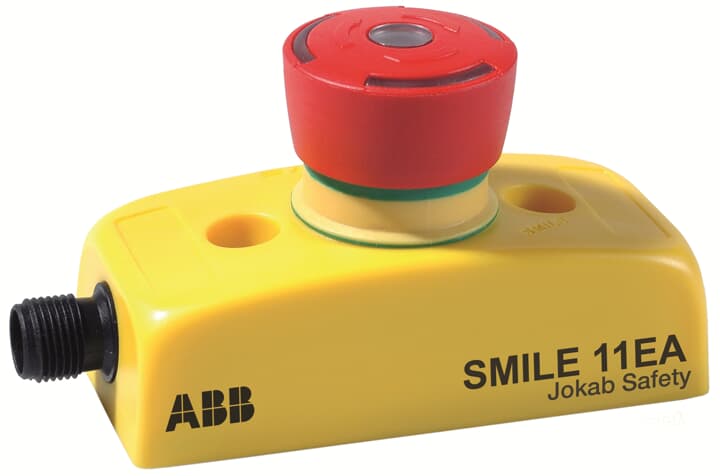 ABB Smile 11 EA Series Illuminated Emergency Stop Push Button, Screw, 2 x NC, IP67, IP69K