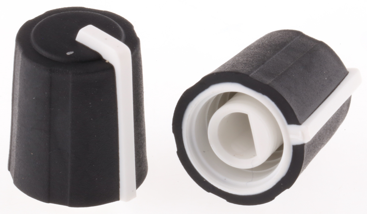 Sifam 11.5 mm Knob Diameter Black Potentiometer Knob for 4 mm Shaft D Shaped, 3/03/DP110-004/237/224
