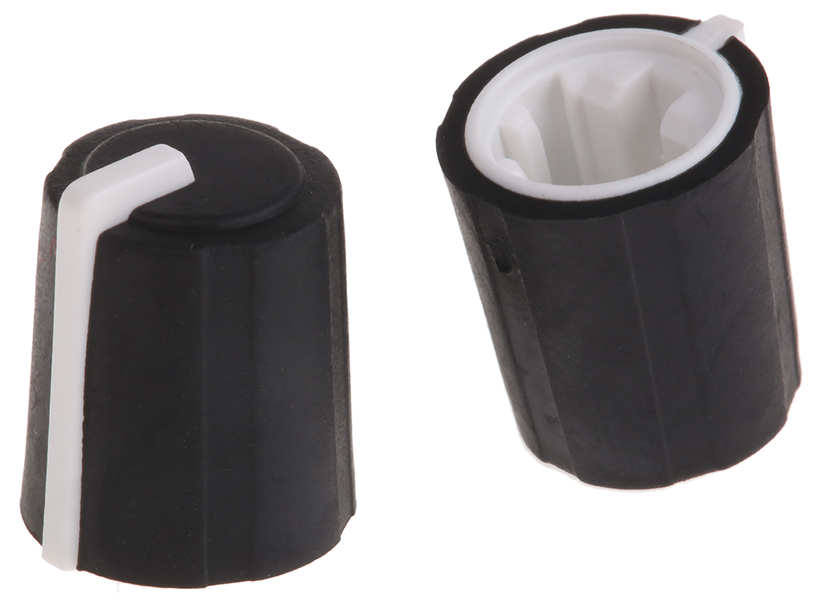 Sifam 11.5 mm Knob Diameter Black Potentiometer Knob for 6 mm Shaft D Shaped, 3/03/DR110-006/237/224