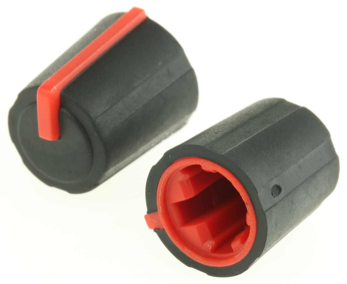 Sifam 11.5 mm Knob Diameter Black Potentiometer Knob for 6 mm Shaft D Shaped, 3/03/DR110-006/237/230
