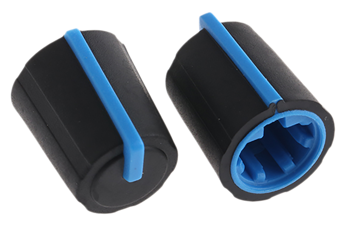 Sifam 11.5 mm Knob Diameter Black Potentiometer Knob for 6 mm Shaft D Shaped, 3/03/DR110-006/237/233