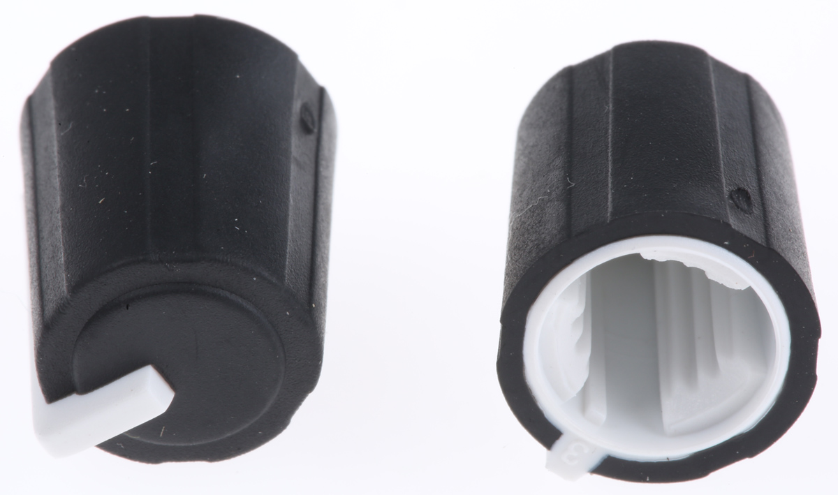 303tp110-006237224 Sifam 11.5 mm Knob Diameter Black Potentiometer Knob for 6 mm Shaft Splined, 3/03/TP110-006/237/224