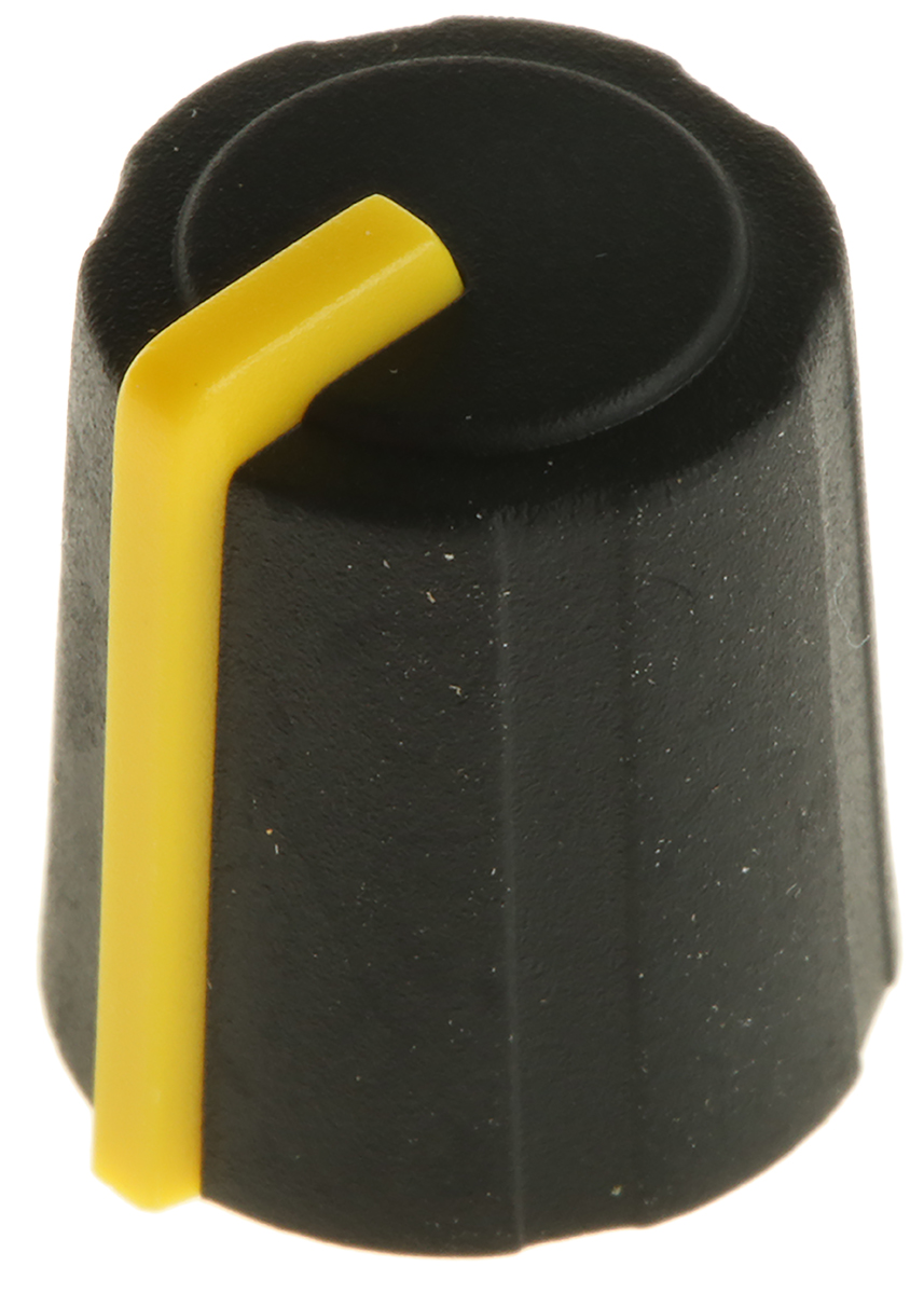 Sifam 11.5 mm Knob Diameter Black Potentiometer Knob for 6 mm Shaft Splined, 3/03/TP110-006/237/239