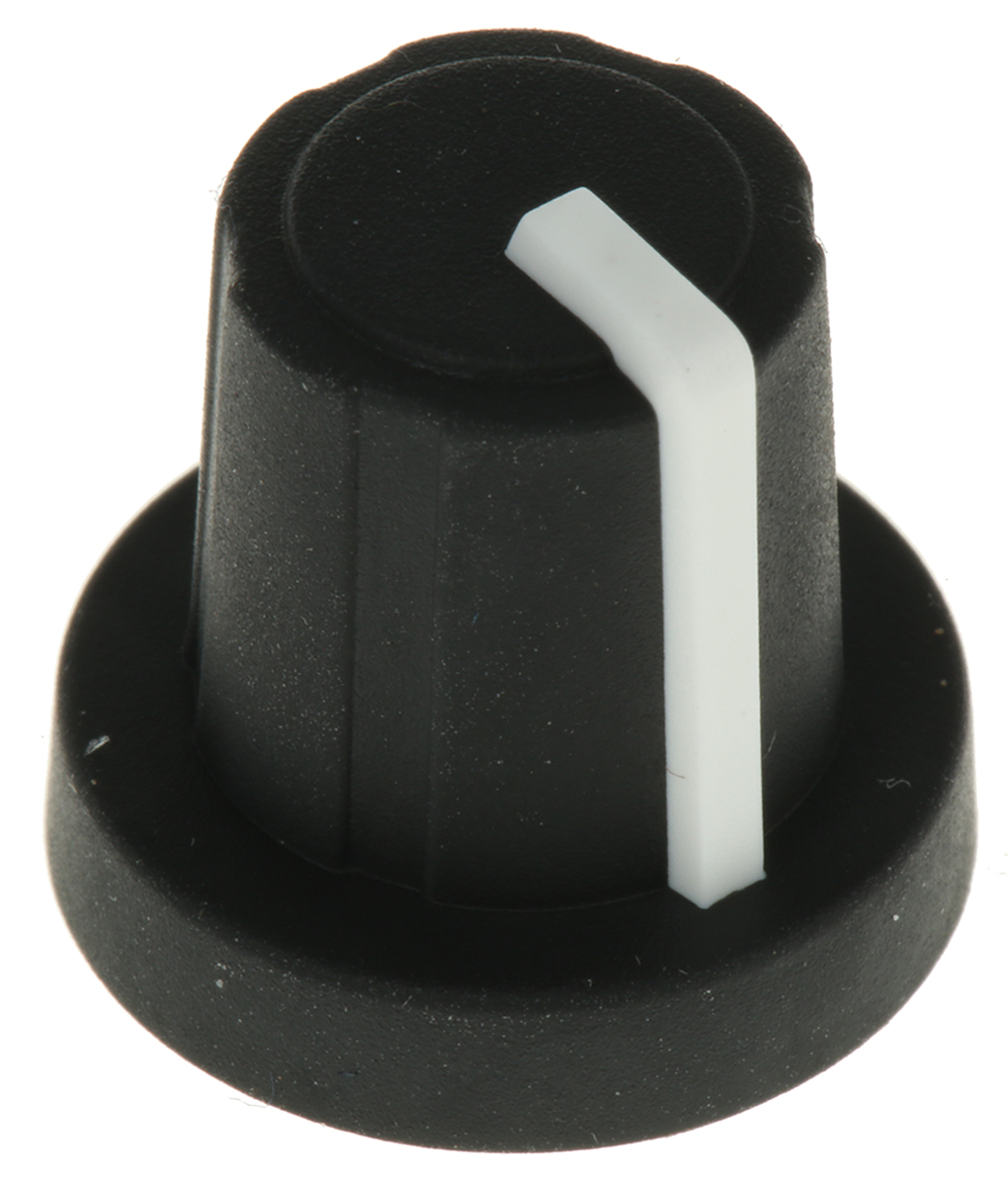 Sifam 16 mm Knob Diameter Black Potentiometer Knob for 6 mm Shaft Splined, 3/03/TPN110-006/237/224