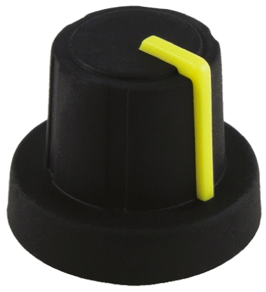 Sifam 18.9 mm Knob Diameter Black Potentiometer Knob for 6 mm Shaft Splined, 3/03/TPN130-006/237/239