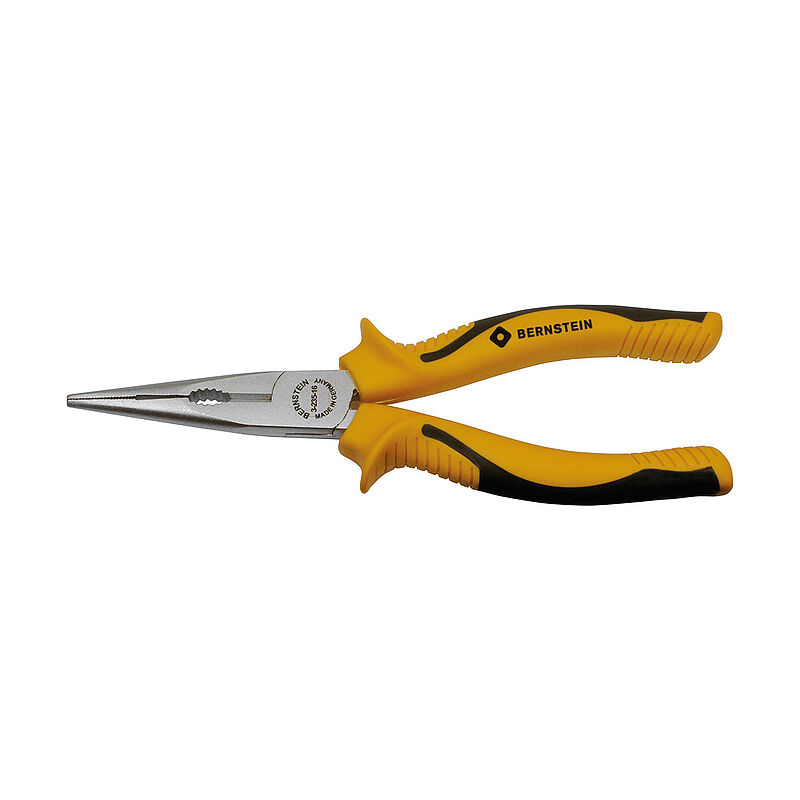 Bernstein 1-Piece Long Nose Plier Serrated, 165 mm Overall, 50mm Jaw ESD Safe