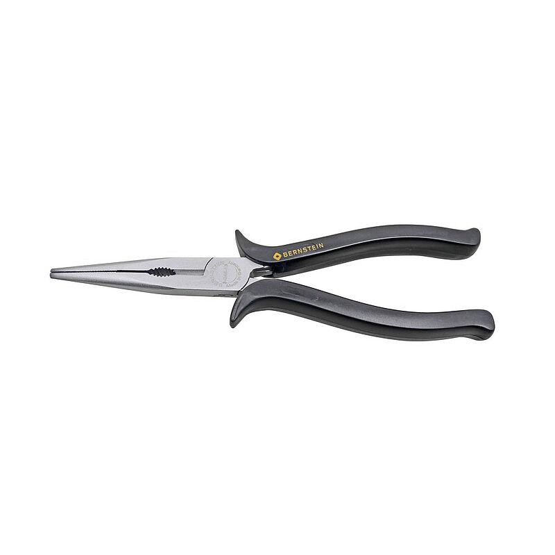 Bernstein 1-Piece Long Nose Plier Serrated, 200 mm Overall, 75mm Jaw ESD Safe