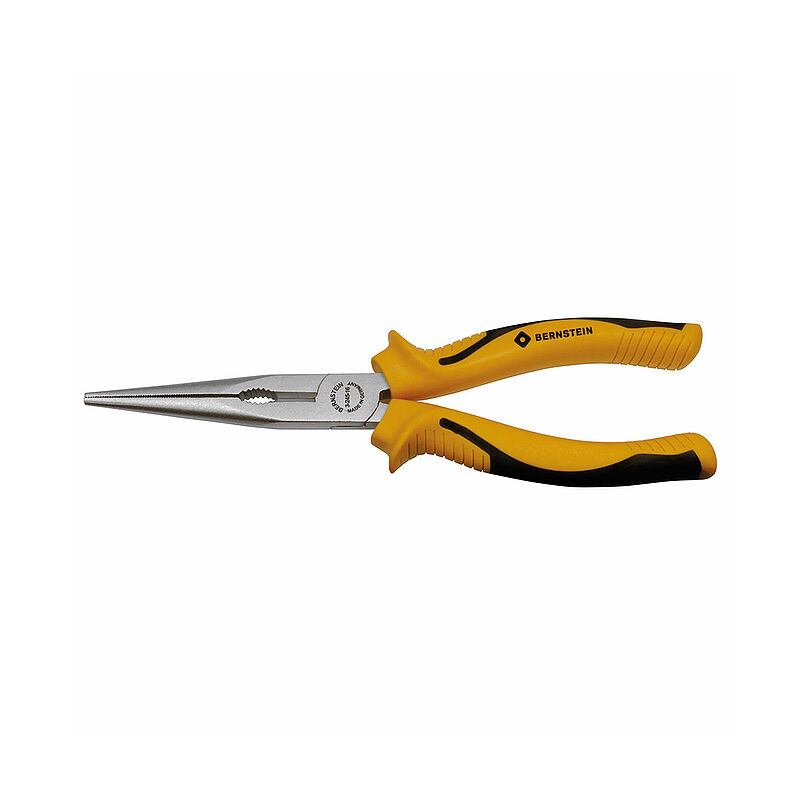 Bernstein 1-Piece Long Nose Plier Serrated, 200 mm Overall, 75mm Jaw ESD Safe