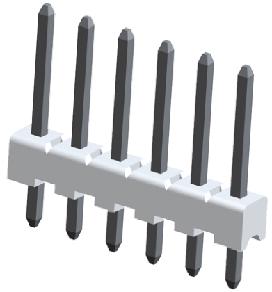 TE Connectivity MTA-100 Series Straight Through Hole Pin Header, 7 Contact(s), 2.54 mm Pitch, 1 Row, Unshrouded