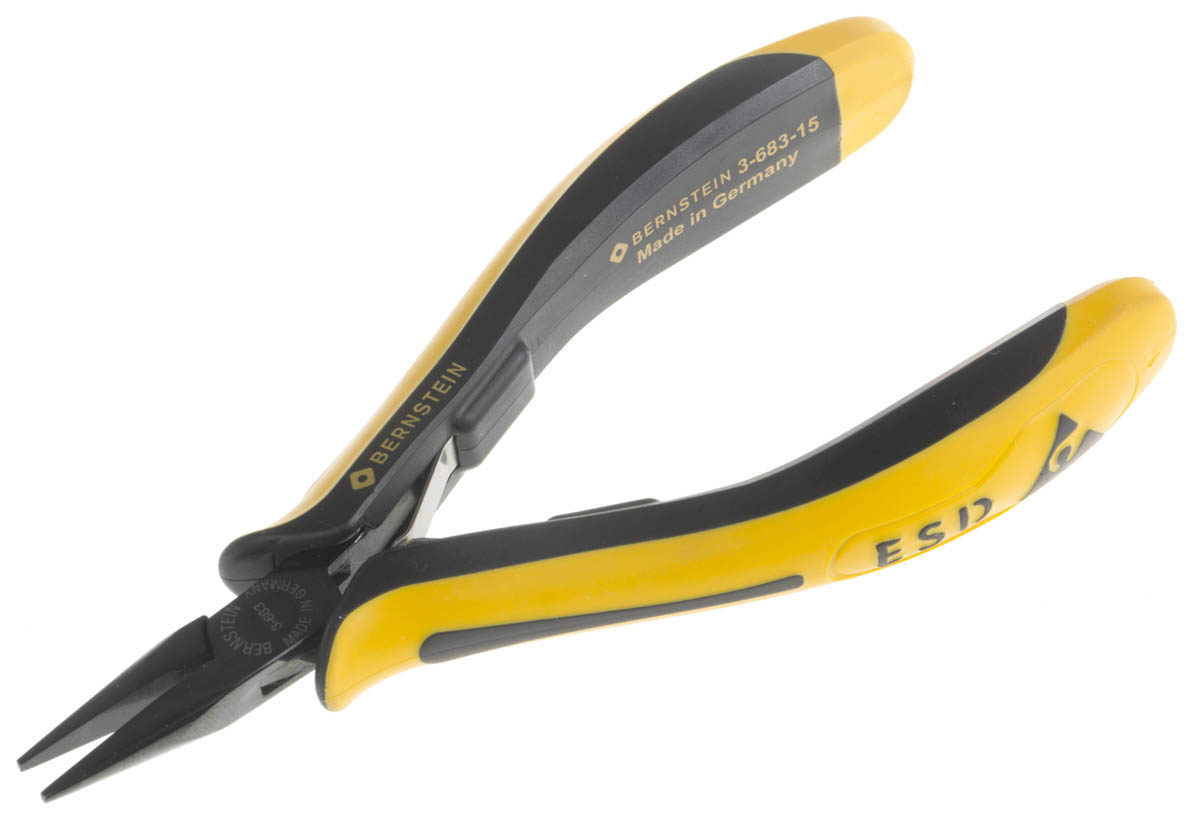 Bernstein Long Nose Plier Short, 130mm Overall ESD Safe