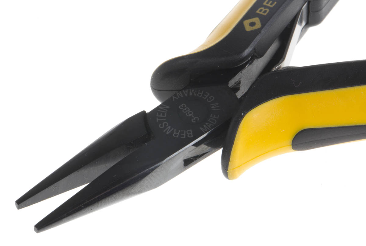 3-683-15 Bernstein Long Nose Plier Short, 130mm Overall ESD Safe