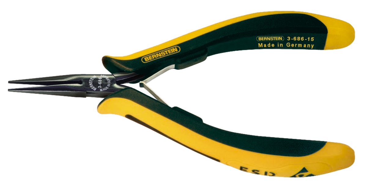 Bernstein Long Nose Plier, 140 mm Overall VDE/1000V Approved ESD Safe