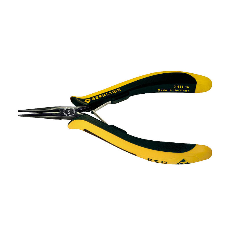 Bernstein 1-Piece Nose Plier Serrated, 140 mm Overall, 32mm Jaw ESD Safe