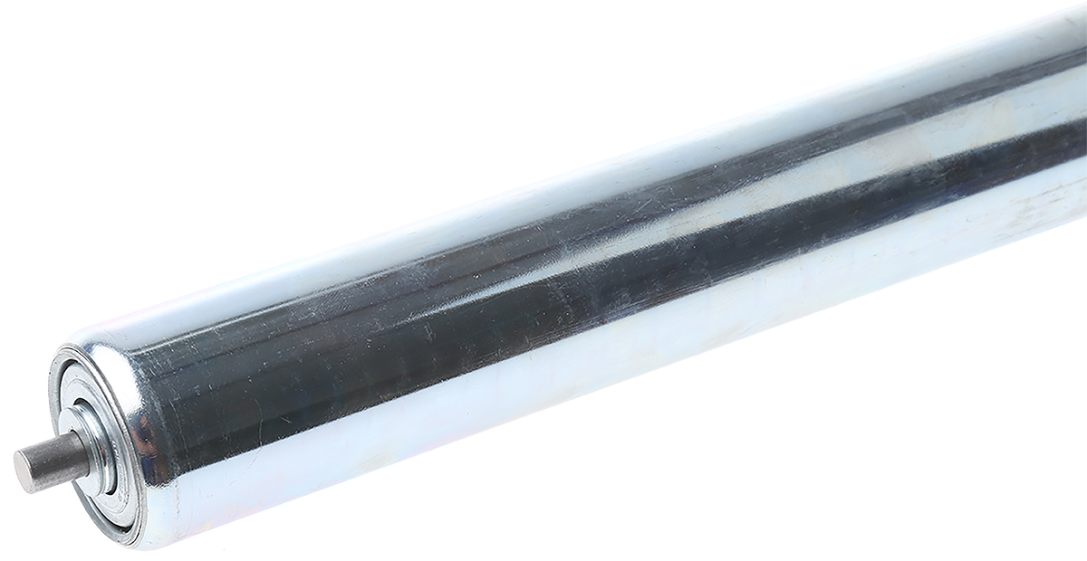 3-842-525-739 Bosch Rexroth Galvanised Steel Round Conveyor Roller Conveyor Roller 40 mm Dia. x 425 mm L, Galvanised Steel 500 N, 8 mm