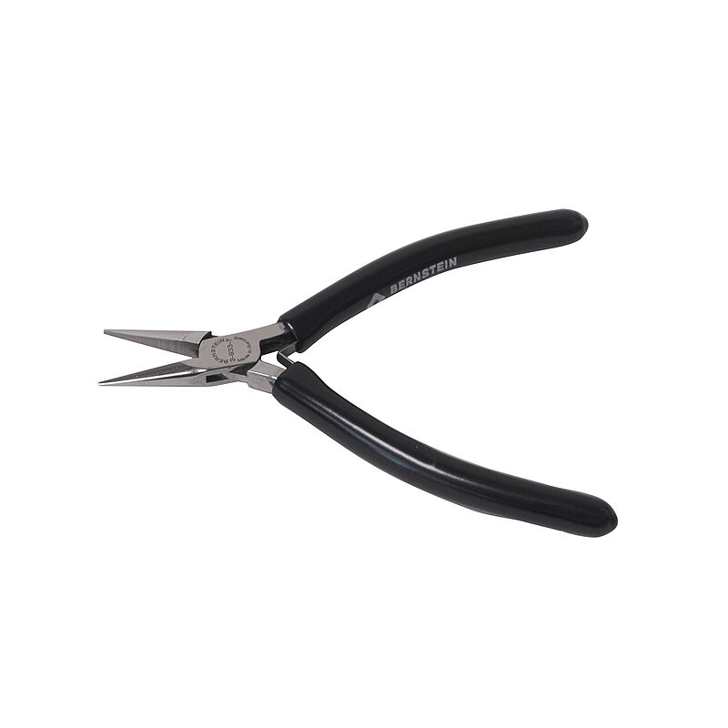 Bernstein 1-Piece Long Nose Plier Not Serrated Jaw, 125 mm Overall, 23mm Jaw ESD Safe