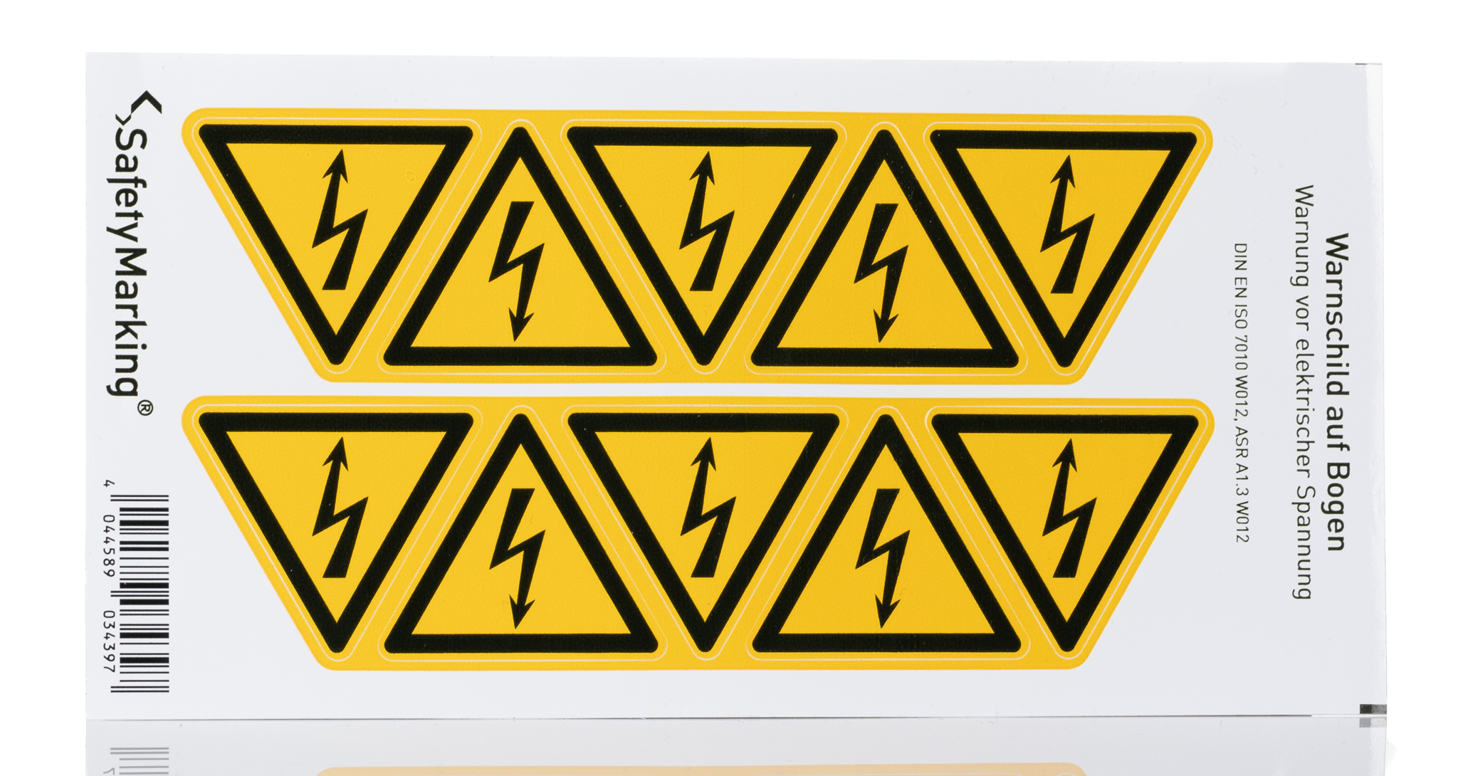 Wolk Yellow Foil Safety Label Warning for Dangerous Electrical Voltage Text 50 mm x 46mm