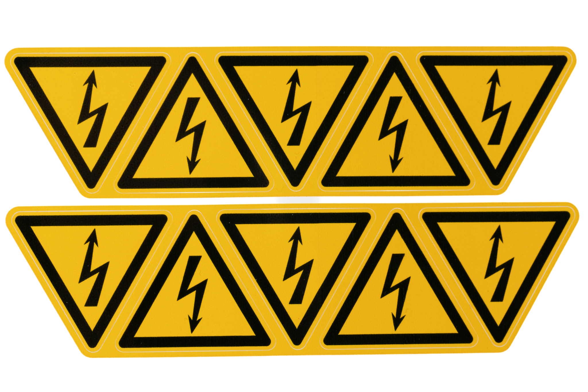 300350 Wolk Yellow Foil Safety Label Warning for Dangerous Electrical Voltage Text 50 mm x 46mm
