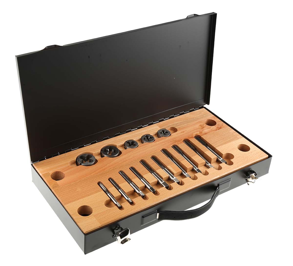 RS PRO 14-Piece HSS Thread Tap & Die Set, 1/4 in UNC - 1/2 in UNC Taps, 1/4 in UNC - 1/2 inch Dies