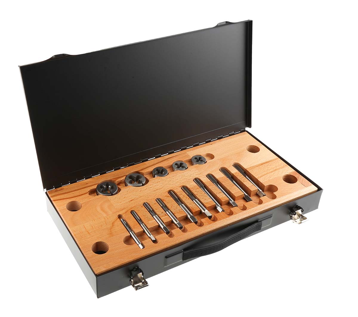 RS PRO 14-Piece HSS Thread Tap & Die Set, 1/4 in UNF - 1/2 in UNF Taps, 1/4 in UNF - 1/2 inch Dies