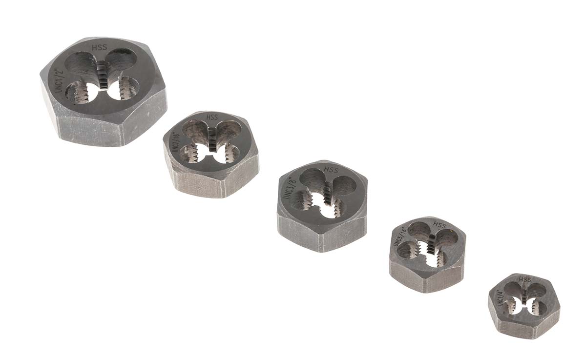 300-7537 RS PRO 1/4 To 1/2in UNC Carbon Steel 5 piece Die Nut