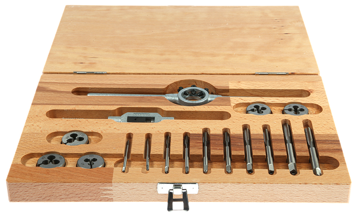 300-9735 RS PRO 12-Piece HSS Thread Tap & Die Set, M2 - M6 Taps, M2 - M6 Dies
