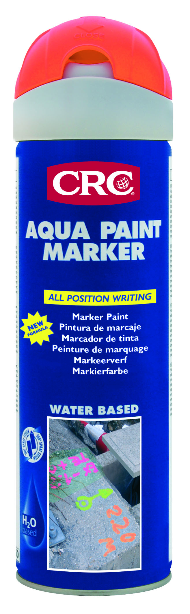 CRC 12 x 500 ml Orange, Red, Blue, Green, White, Yellow Spray Paint