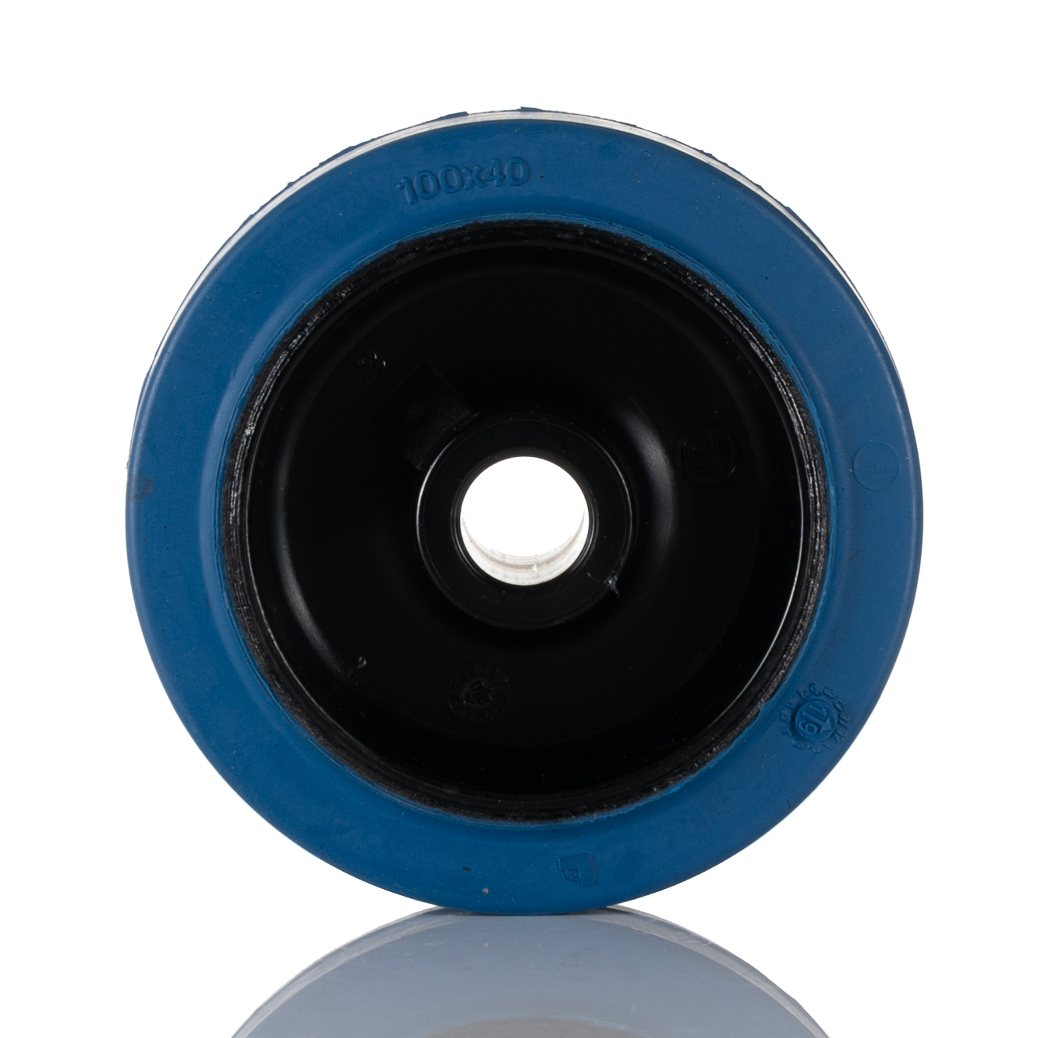 30108b LAG Blue, Black Rubber Trolley Wheel, 150 kg