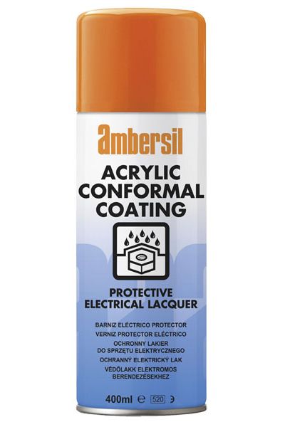 Ambersil Transparent Acrylic Resin Conformal Coating, 400 ml Aerosol, -40 °C min, 60 °C max