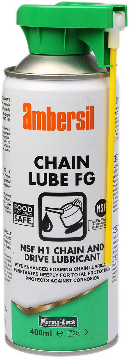 Ambersil Perma-Lock Chain Lube Lubricant Oil, Polytetrafluoroethylene 400 ml Aerosol