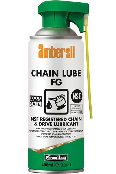 30245 Ambersil Perma-Lock Chain Lube Lubricant Oil, Polytetrafluoroethylene 400 ml Aerosol
