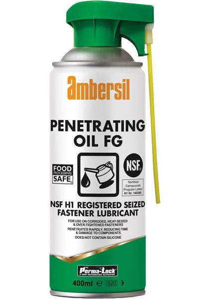 30256 Ambersil 400 ml Perma-Lock Penetrating Oil FG Oil and Aerosol Penetrating Oil for Food and Industrial Applications