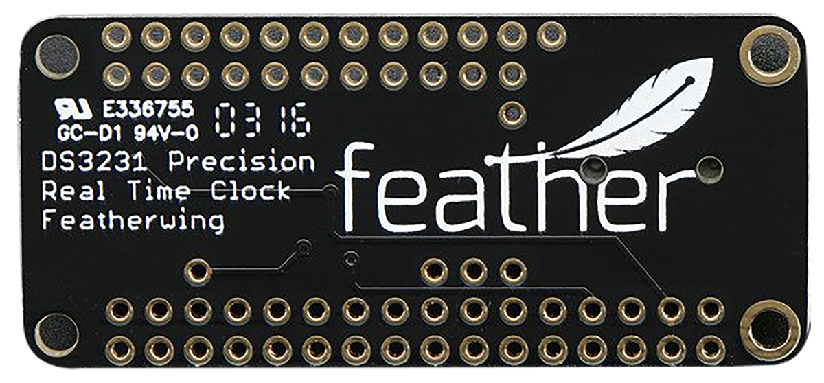 3028 ADAFRUIT INDUSTRIES  FeatherWing Precision Real Time Clock Add On Board for DS3231 for Feather Development Board