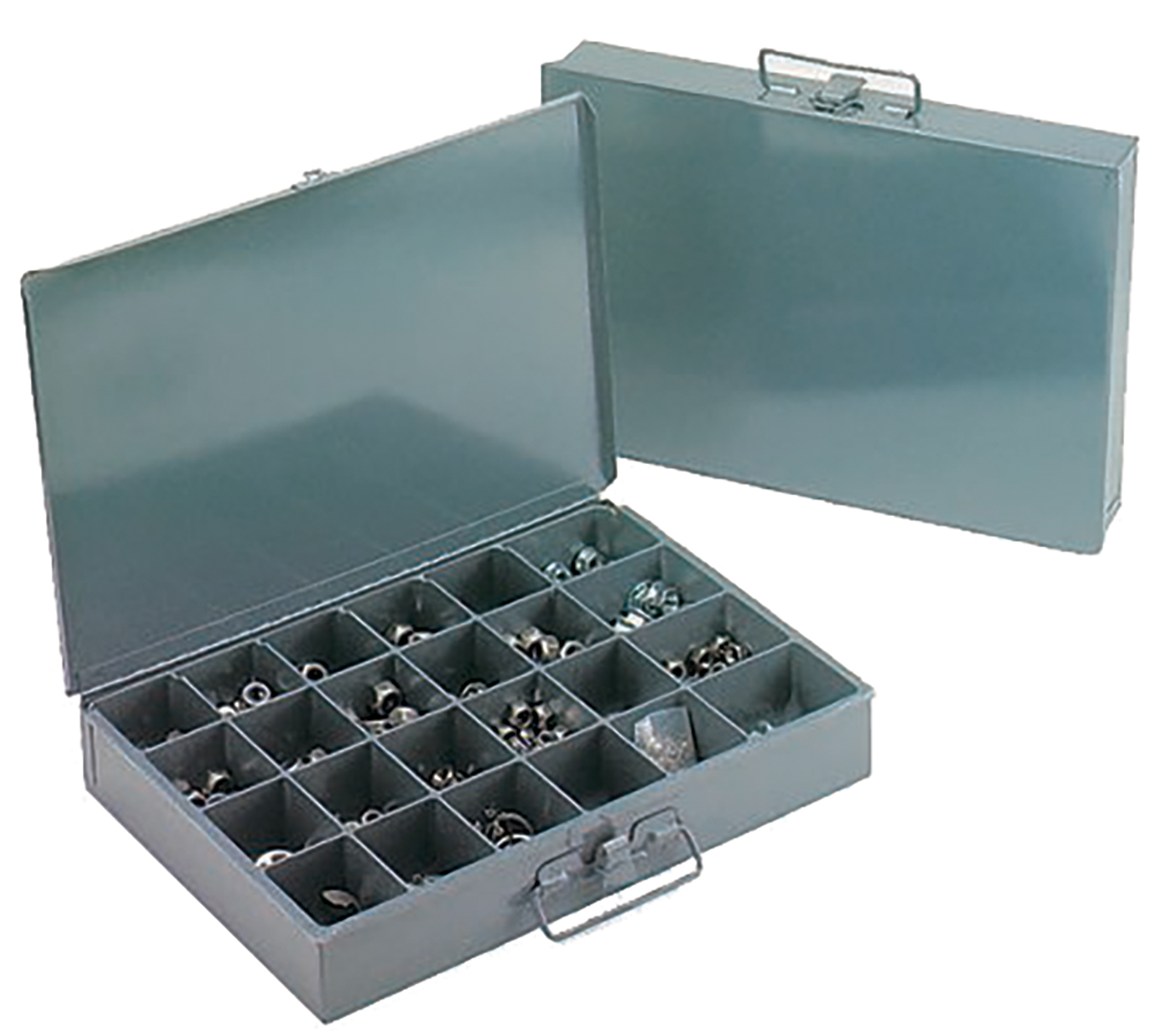 Durham 8 Cell Grey Steel Compartment Box, 50 mm x 339mm x 234 mm