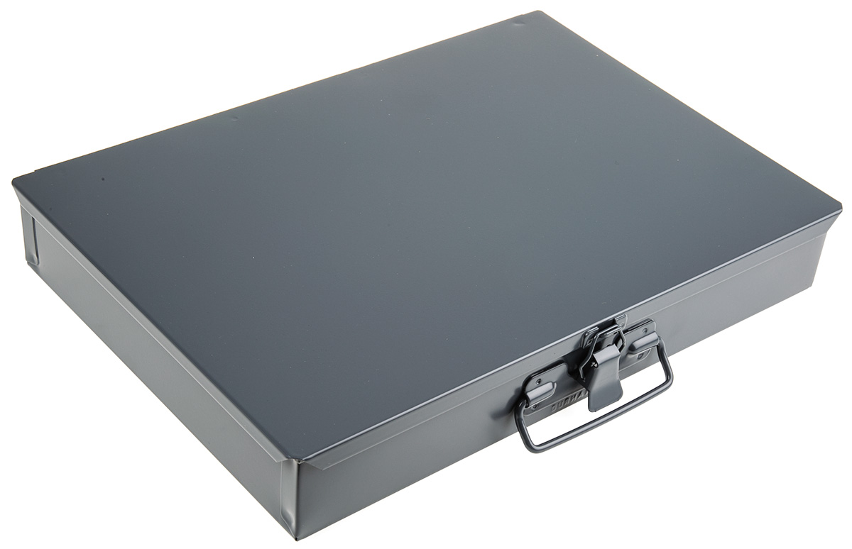 Durham 12 Cell Grey Steel Compartment Box, 50 mm x 339mm x 234 mm