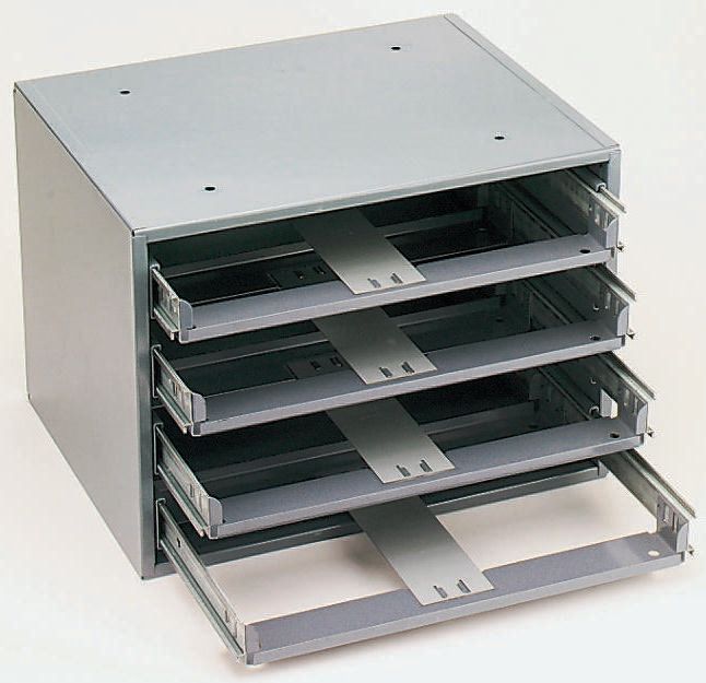 Durham 4 Cell Grey Steel Compartment Box, 381 mm x 508mm x 400 mm