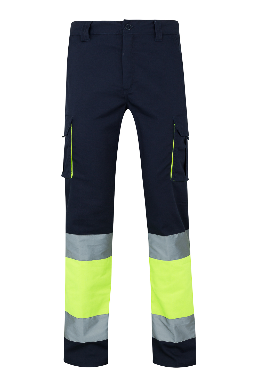 Velilla 303002S Hi Vis Trouser Navy Blue, Fluorescent Yellow 100 cm Waist 109cm Leg