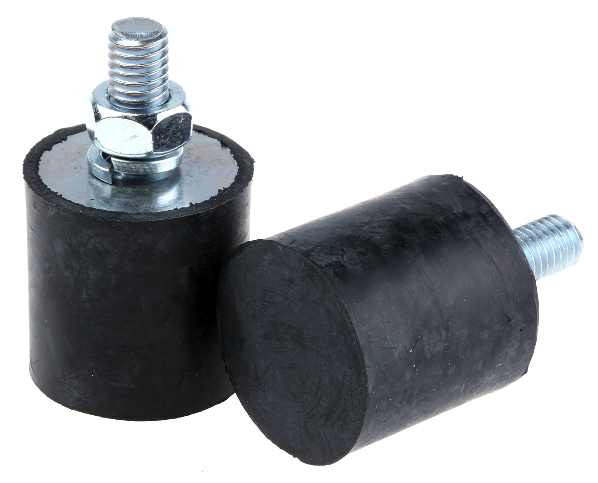 FIBET Fibet Cylindrical M8 x 20 mm Anti-Vibration Mount, Male Buffer Foot with 51.6 daN Compression Load