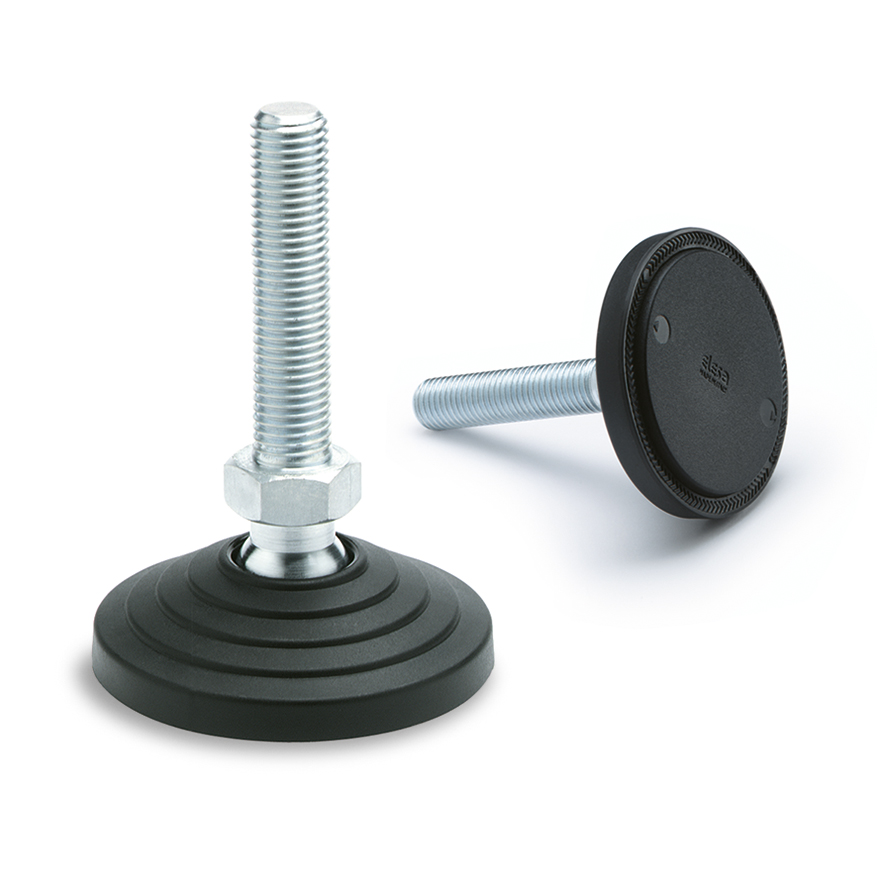 Elesa M16 60 mm Dia. Adjustable Foot, Fibreglass Reinforced Polyamide Based (PA) Technopolymer, 14000 N Static Load