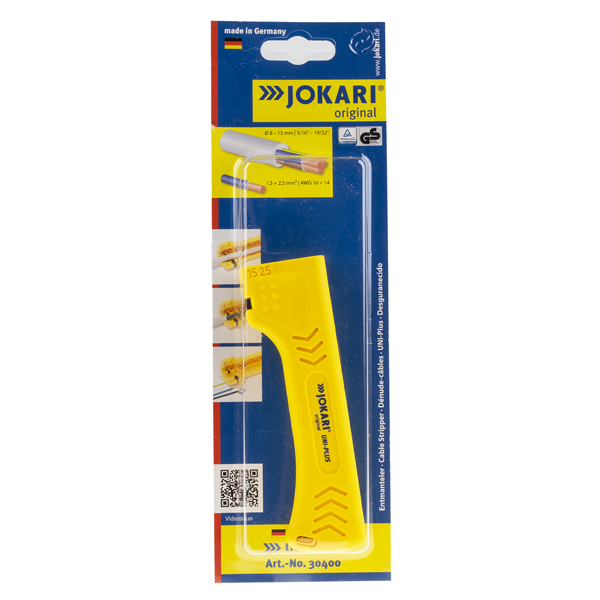 30400 Jokari Ethernet Insulated Wire Stripper, 8 to 15 mm, 15 mm Overall