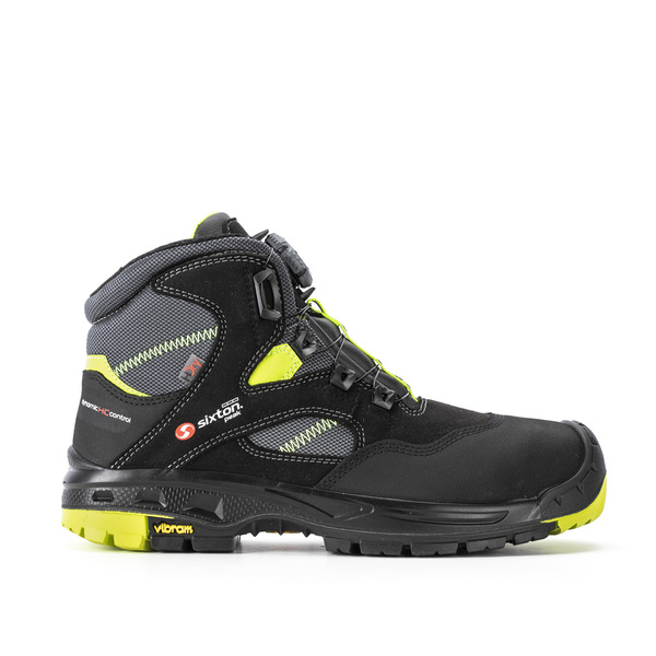 Sixton ORTISEI BOA Black, Yellow Aluminium Toe Capped Unisex Ankle Boot 12, EU 47 EN ISO 20345:2011