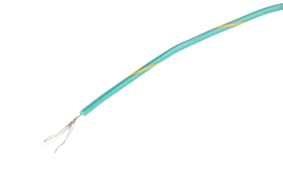 Alpha Wire Hookup Wire PVC Series Green, Yellow Hook Up Wire, 24 AWG, 7, 30 m, Polyvinyl Chloride, 3050 GY005