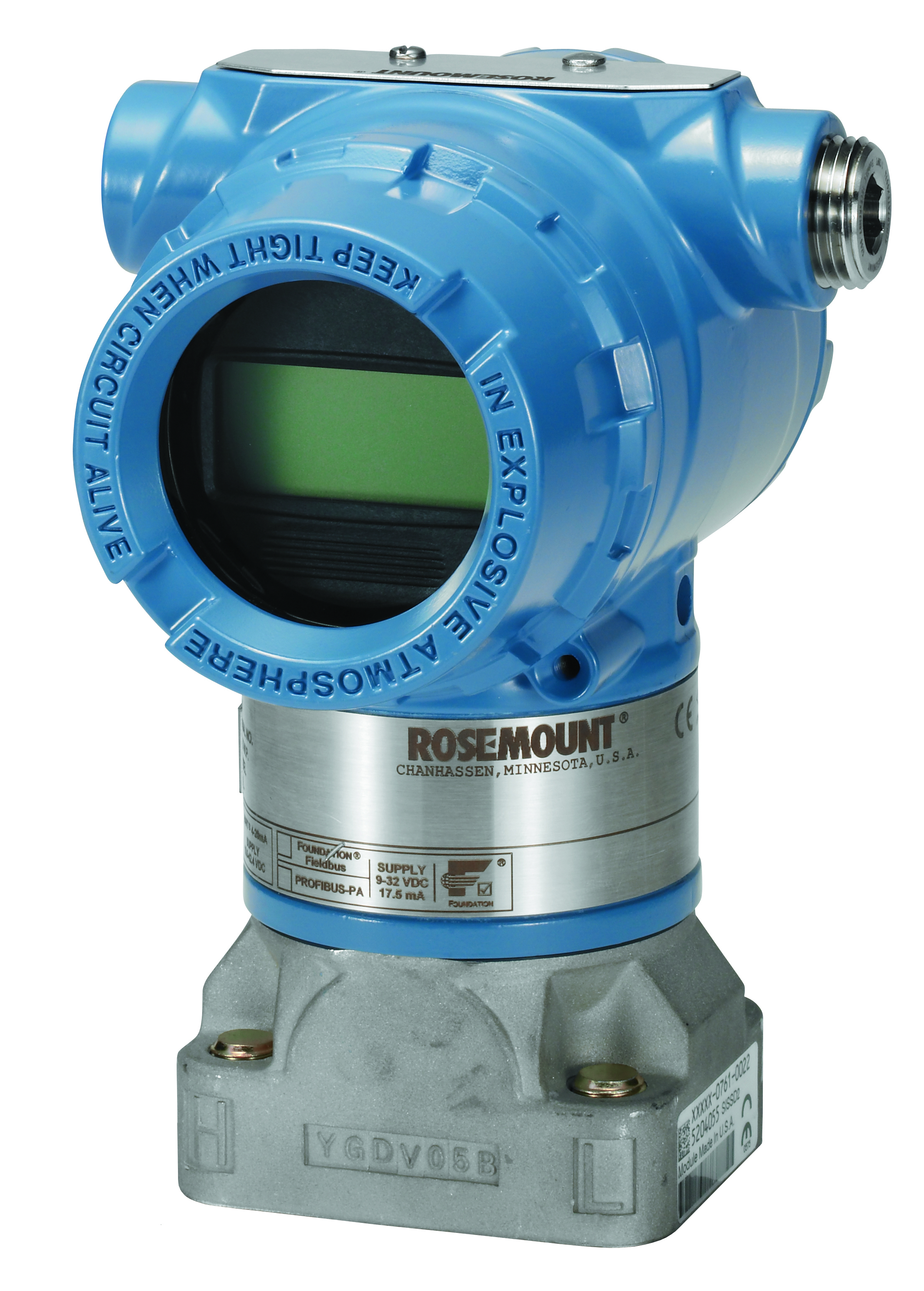Rosemount 3051 Series Pressure Sensor, 4 to 20 mA Output -623 mbar 623 mbar, Differential, Absolute, Gauge Reading