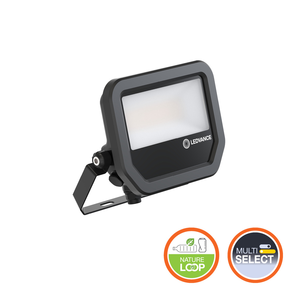 LEDVANCE FL Floodlight, 17 W Black, 2400 lm, IP66, 240V